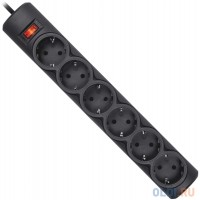 Сетевой фильтр Defender DFS 151 Черный 6 розеток, 1.8 м