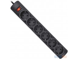 Сетевой фильтр Defender DFS 151 Черный 6 розеток, 1.8 м