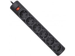 Сетевой фильтр Defender DFS 153 Черный 6 розеток, 3 м