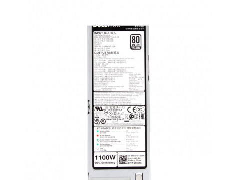 Dell Single, Hot-Plug, Power Supply, 1100W MM (100-240Vac) Titanium, Customer Kit, by Delta