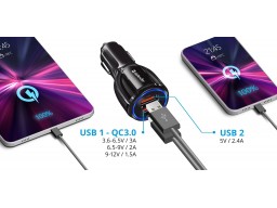 Зарядное устройство автомобильное Defender UCA-100 2xUSB QC3.0 черный