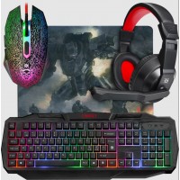Комплект игровой Defender Target MKP-350 RU, мышь+клавиатура+ковер+гарнитура