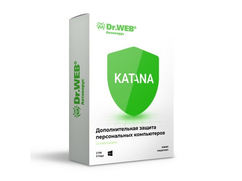 Антивирус Dr.Web Katana 36М 3 ПК новая лицензия