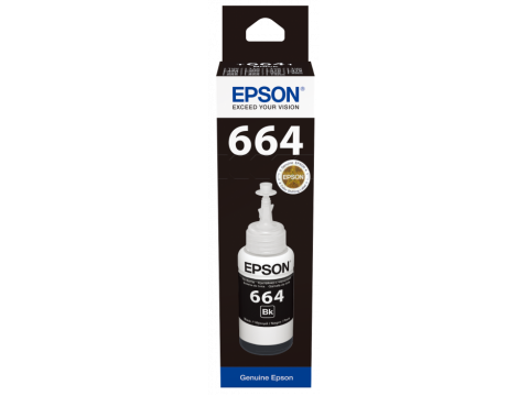 Контейнер с чернилами Epson C13T66414A L100/L200 Black ink bottle 70ml/ЖЕЛТАЯ НАКЛЕЙКА