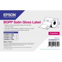 BOPP Satin Gloss Label (самоклеящийся рулон, с вырубкой): 76мм x 127мм, 1150 этикеток