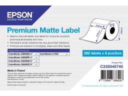 Premium Matte Label - Die-Cut Roll: 105mm x 210mm, 282 labels