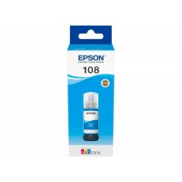 Контейнер с чернилами Epson C13T09C24A 108 EcoTank Cyan 70 ml/ЖЕЛТАЯ НАКЛЕЙКА