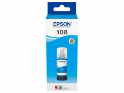 Контейнер с чернилами Epson C13T09C24A 108 EcoTank Cyan 70 ml/ЖЕЛТАЯ НАКЛЕЙКА