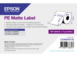 PE Matte Label - Die-Cut Roll: 210mm x 297mm, 184 labels