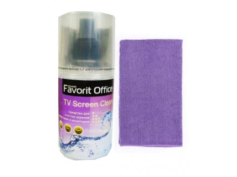F150419 "FAVORIT OFFICE TV Screen Clean Спрей 200 мл д/экранов, мониторов + салфетка из микрофибр