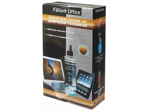 F540393 "FAVORIT OFFICE" Набор для ухода цифровой техникой, спрей 250 мл + 1 микрофибра