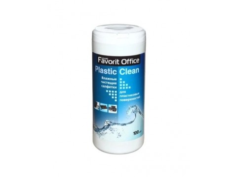 F230007 "FAVORIT OFFICE" Plastik Clean, влажные салфетки для пластика, туба 100 салфеток