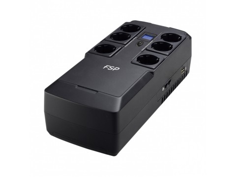 ИБП FSP Nanofit 800 480W/батарея 12V 5Ah/2xUSB charger 5V/1A//RJ45/6 розеток Euro/ЖК-дисплей