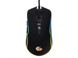 Мышь игровая Gembird MG-700, USB, черный, 2500 DPI, 6 кнопок, подсветка 16млн. цветов, ПО, кабель тканевый 1.7м