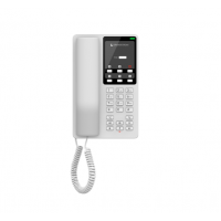 Grandstream GHP620W, White Compact Hotel IP Phones, 2 lines, 2 SIP accounts, One 10/100 Mbsps Ethernet ports,USB Type-C port for charging external devices, PSU included