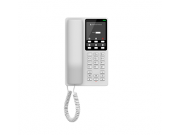 Grandstream GHP620W, White Compact Hotel IP Phones, 2 lines, 2 SIP accounts, One 10/100 Mbsps Ethernet ports,USB Type-C port for charging external devices, PSU included
