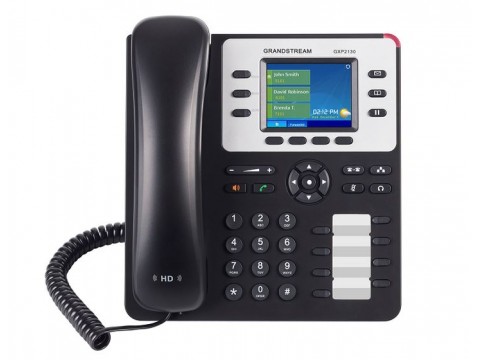 Grandstream GXP2130, 3-line Enterprise HD IP Phone, Bluetooth, 320x240 TFT color LCD, dual GigE ports with 802.3af PoE, (with power supply)