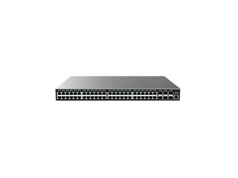 Grandstream GWN7806P, Layer 2+ Managed Network Switch, 48x GbE RJ45 PoE 802.3 af/at, up to 30W per port, 360W total power budget, 6x SFP+, stackable