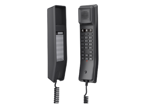 Grandstream GHP611, Black Compact Hotel IP Phones, 2 lines, 2 SIP accounts, One 10/100 Mbsps Ethernet ports, PoE, No PSU included