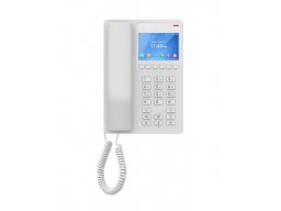 Grandstream GHP630, Compact Hotel IP Phone, 2 SIP accounts, 2 lines, 1x Ethernet 10/100 PoE, 480x320 (3.5") Color LCD, no PSU, White