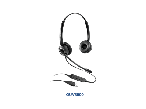 Grandstream GUV3000, HD USB Headsets with Noise Canceling Mic