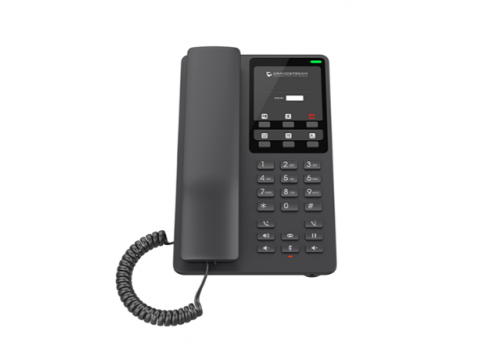 Grandstream GHP621W, Black Compact Hotel IP Phones, 2 lines, 2 SIP accounts, One 10/100 Mbsps Ethernet ports,USB Type-C port for charging external devices, PSU included
