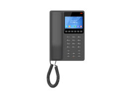 Grandstream GHP631, Compact Hotel IP Phone, 2 SIP accounts, 2 lines, 1x Ethernet 10/100 PoE, 480x320 (3.5") Color LCD, no PSU, Black