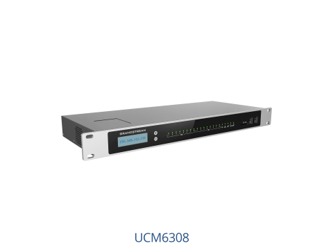 Grandstream UCM6308, IP PBX appliance, 8 FXO ports, 8 FXS ports, Dual GigE RJ45 Ethernet ports with PoE Plus