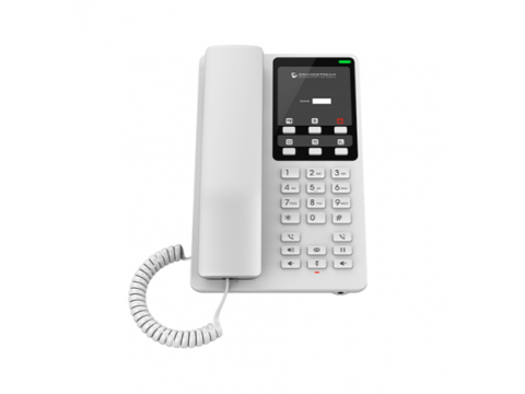 Grandstream GHP620, White Compact Hotel IP Phones, 2 lines, 2 SIP accounts, One 10/100 Mbsps Ethernet ports,USB Type-C port for charging external devices, PoE, No PSU included