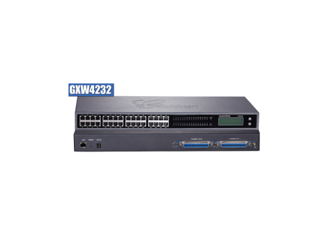 Grandstream GXW4232, 32 x RJ11 FXS ports and 2 x 50-pin Telco connector, 1 x 10M/100/1000 Mbps auto-sensing RJ45 port, G.711, G. 723, G.726