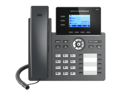 Grandstream GRP2604, Carrier-Grade IP Phones, 3 lines, 6 SIP accounts, 10 BLF keys, Dual 10/100/1000 Mbps Ethernet ports, HD audio (With PSU)