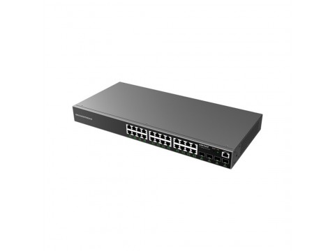Grandstream GWN7803P, Enterprise Layer 2+ Managed Network Switch, 24-ports Gigabit Ethernet, PoE/PoE+ (360W), 4-SFP,Desktop, wall-mount, or rack-mount