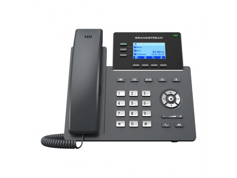Grandstream GRP2603, Carrier-Grade IP Phones, 3 lines, 6 SIP accounts, Dual 10/100/1000 Mbps Ethernet ports, HD audio (With PSU)