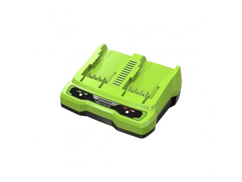 Быстрое зарядное устройство для 2-х аккумуляторов Greenworks 40V