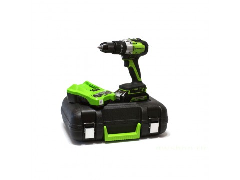 Дрель-шуруповерт аккумуляторная Greenworks 3704107UA, 24V, c 1хАКБ 2 Ач и ЗУ в кейсе