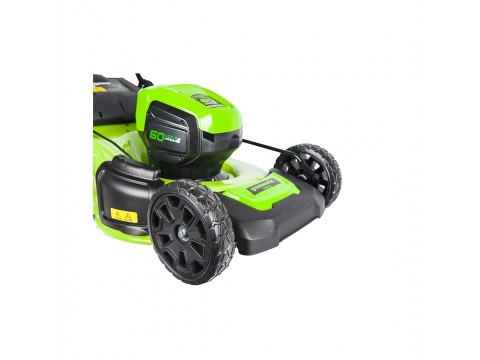 Газонокосилка аккумуляторная Greenworks 2502807UB 60V 46 см бесщеточная с 1хАКБ 4 Ач и ЗУ