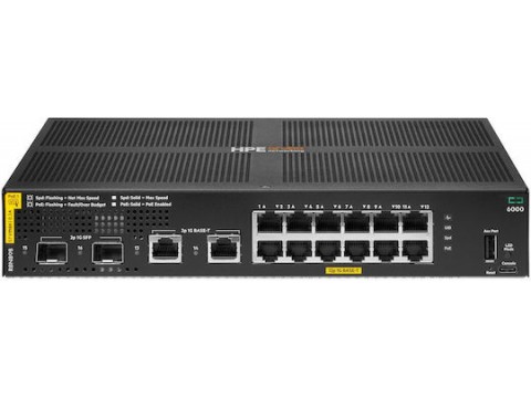 Коммутатор HPE Aruba Networking CX 6000 12p 10M/100M/1G Class4 PoE 2p SFP 1G 139W Switch (R8N89B#ABB)