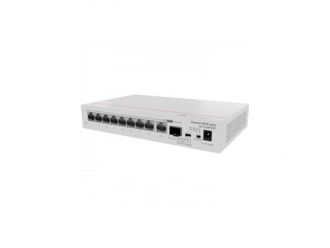 Неуправляемый коммутатор / Huawei eKitEngine S110-8P2ST / 8x PoE+ порты / 1x GE SFP Uplink / 1x 10/100/1000BASE-T Uplink / PoE Budget: 124W / PoE Load: 155W / IP20 Protection