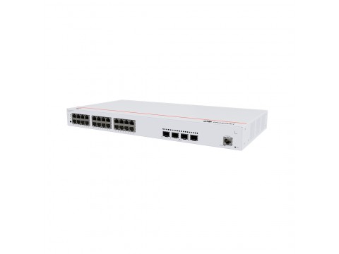Коммутатор Huawei eKitEngine S220-24P4X / 128 Gbps Switching Capacity / 95 Mpps Throughput / 24 PoE+ Ports / 4 10GE SFP+ Uplink Ports / 400W PoE Budget / MTBF 60.18 Years / MTTR 2 Hours