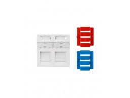 Hyperline SIP3-2K-M45-45 Вставка 45x45 (аналог Mosaic) для 2х модулей Keystone Jack, со шторками