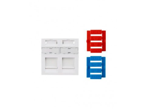 Hyperline SIP3-2K-M45-45 Вставка 45x45 (аналог Mosaic) для 2х модулей Keystone Jack, со шторками