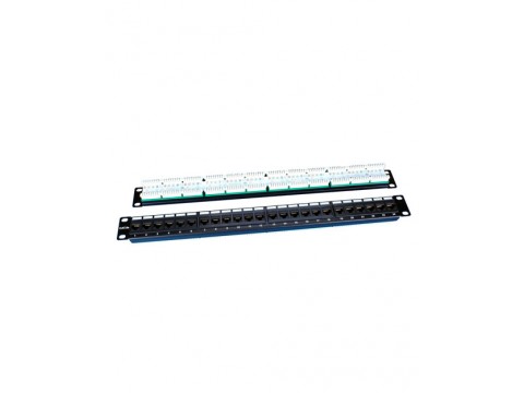 Hyperline PP3-19-24-8P8C-C5E-110D Патч-панель 19", 1U, 24 порта RJ-45, категория 5e, Dual IDC, ROHS