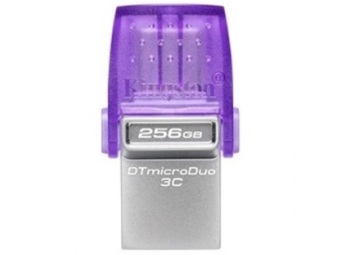 USB Flash Kingston 256 GB, DataTraveler MicroDuo 3C, USB 3.2, Type-C, Violet, DTDUO3CG3/256GB
