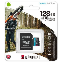 Карта памяти MicroSD, Kingston Canvas Go! Plus, 128GB, SDCG3/128GB, Class 10, UHS-I, R170/W90