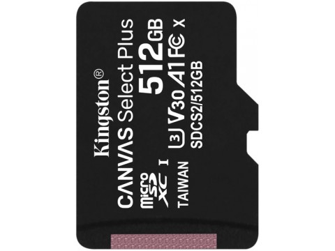 Карта памяти MicroSD 512GB Class 10 UHS-I Kingston SDCS2/512GBSP