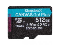 Карта памяти Kingston 512GB microSDXC Canvas Go Plus 170R A2 U3 V30 Card,без адаптера, SDCG3/512GBSP