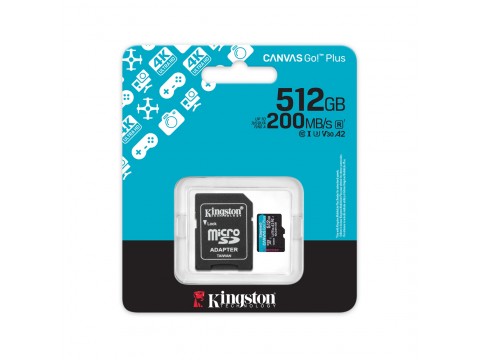 Карта памяти Kingston SDCG4/512GB Canvas Go Plus A2 U3 V30 512GB