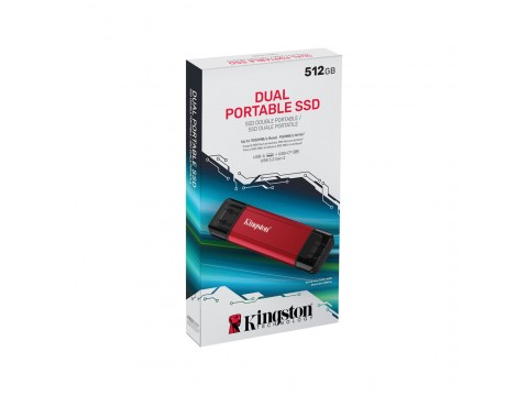 Внешний SSD диск Kingston 512GB Dual Portable Красный