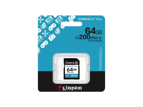 Карта памяти Kingston SDG4/64GB Canvas Go Plus Gen4 C10 UHS-I U3 V30 64GB