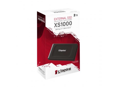 Внешний SSD диск 2Tb, Kingston SXS1000/2000G, USB-A 3.2 Gen2, 1050R/1000W